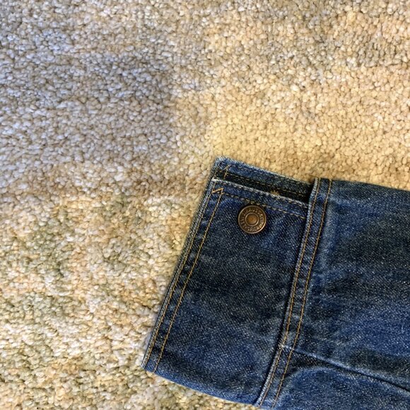 Vintage 1970's Levi's Dark Wash Split Back Denim Jacket Size Small - Picture 9 of 14